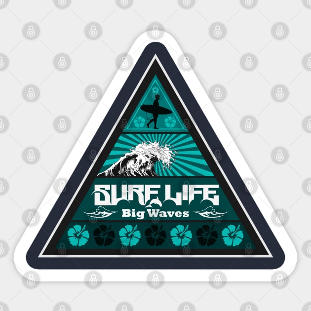 Surf Life: Big Waves Sticker by CTShirts